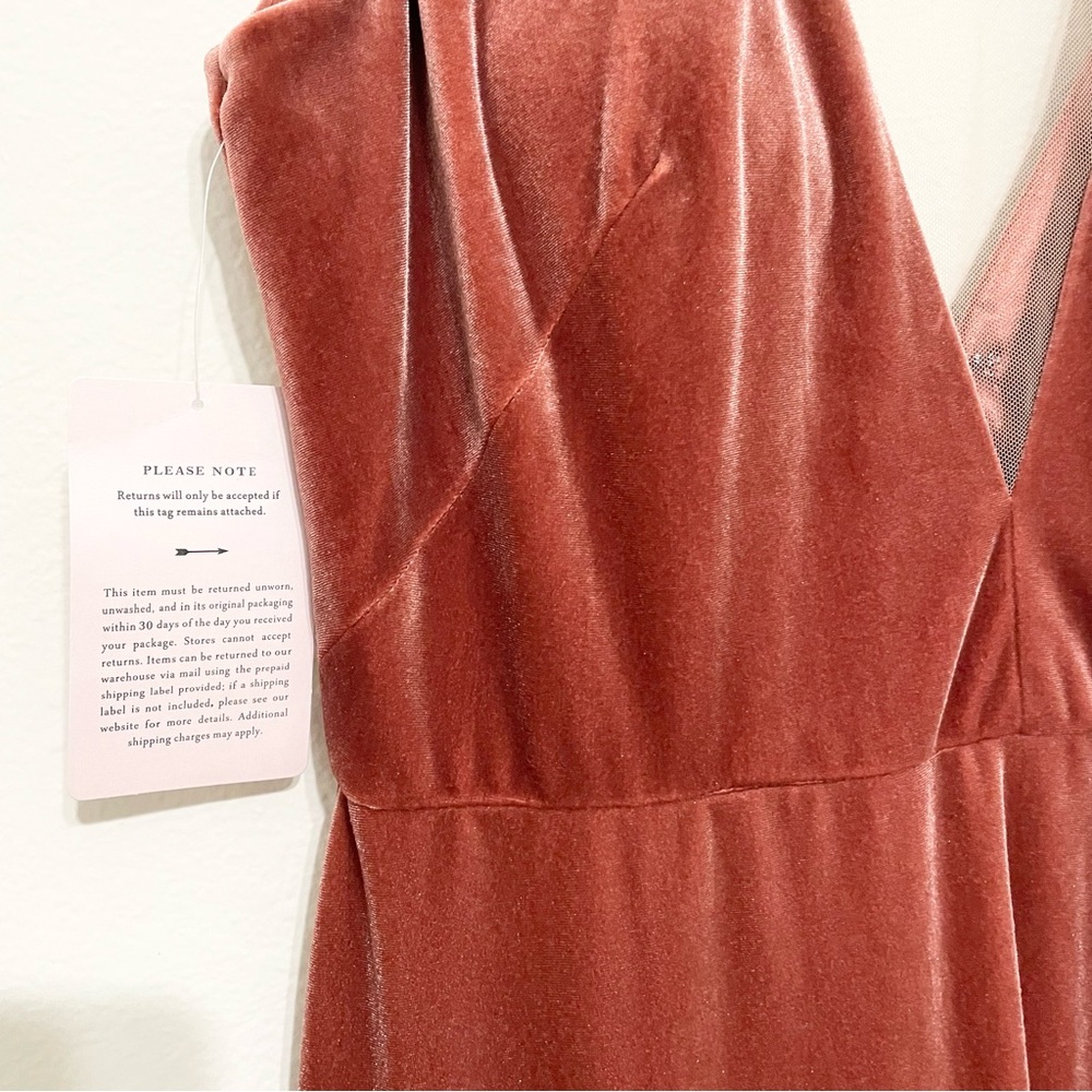 NWT BLHDN JENNY YOO COLLECTION Logan Velvet Gown in English Rose Size 16 - Picture 7 of 7